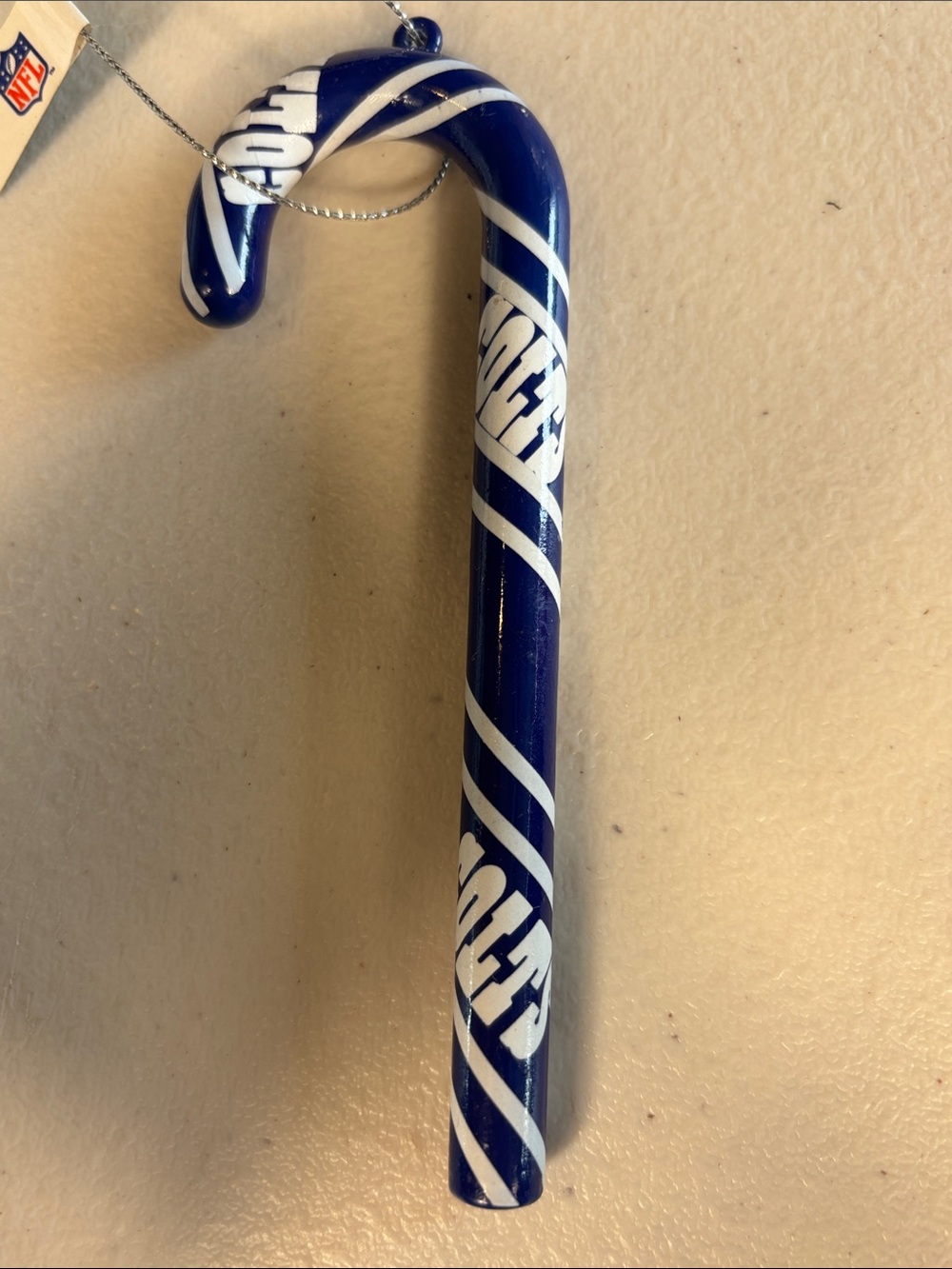 Indianapolis Colts Candy Cane Christmas Ornament NFL Forever Collectibles Blue